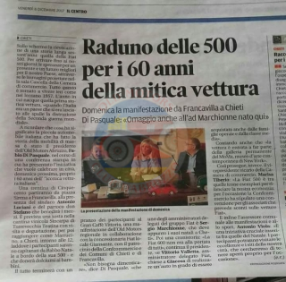 Raduno delle 500 per i 60 anni della mitica vettura