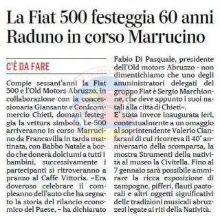 La fiat 500 festeggia i 60 anni